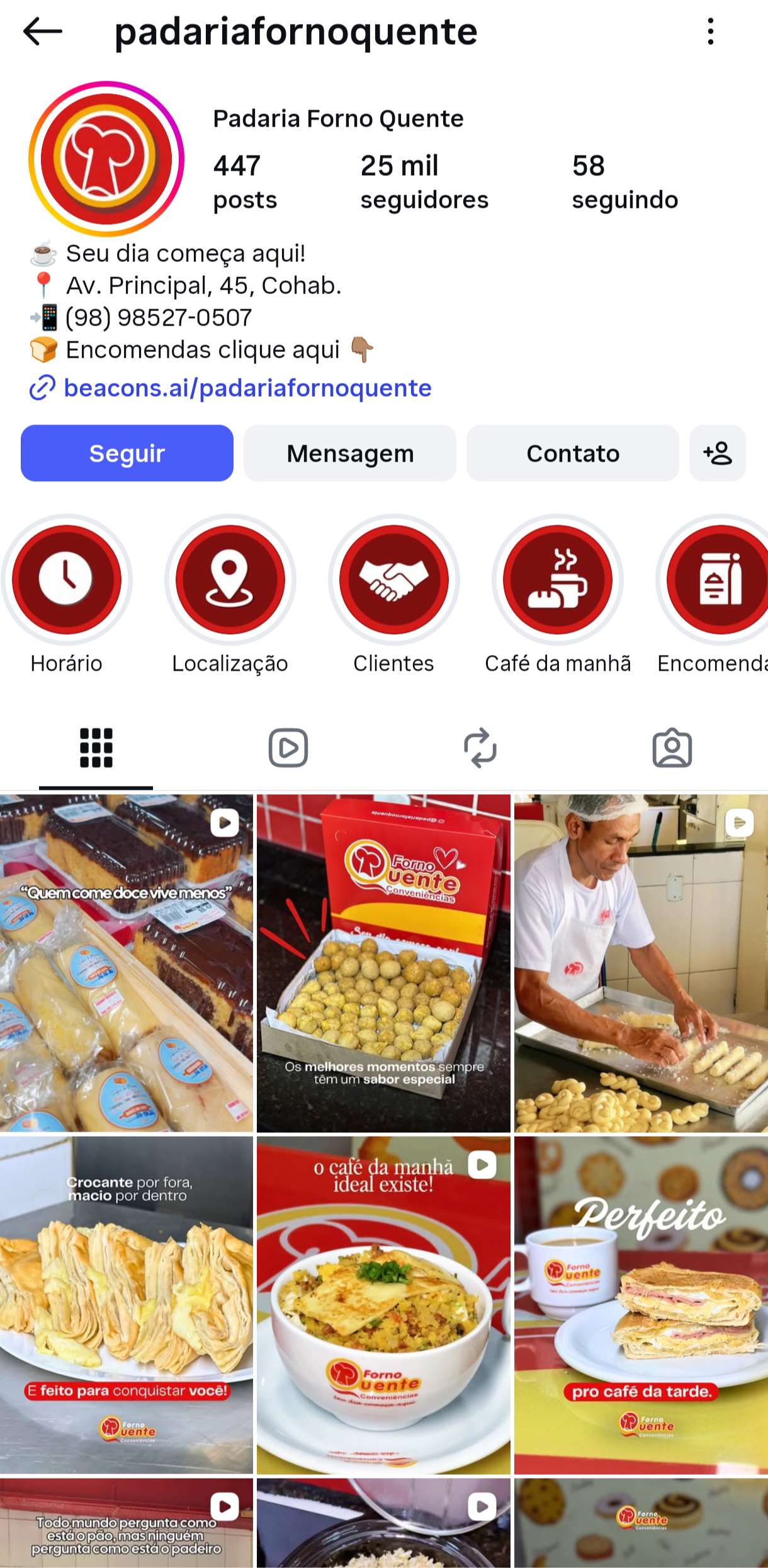 Construção de marca desenvolvido para Padaria Forno Quente